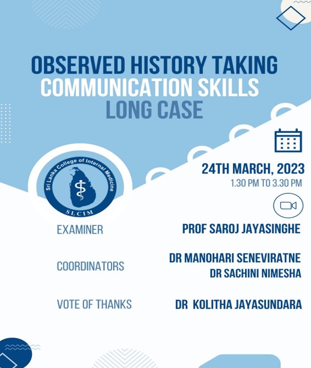 Observed History Taking Communication Skills Long Case