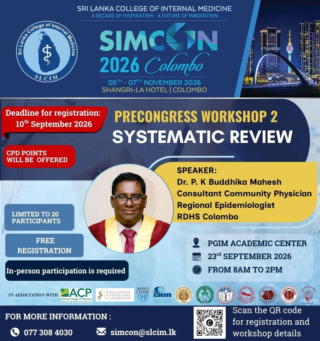 SIMCON 2026 Pre-Congress Workshop on Systematic Review SIMCON 2026 Pre-Congress Workshop on Systematic Review