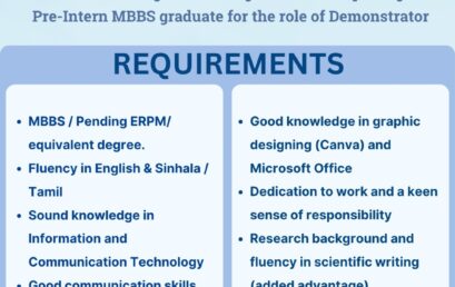 Vacancy Announcement – Demonstrator