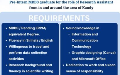 VACANCY – Rsearch Assistant