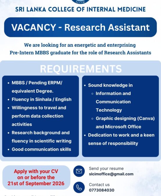 Vacancy Announcement – Research Assistant